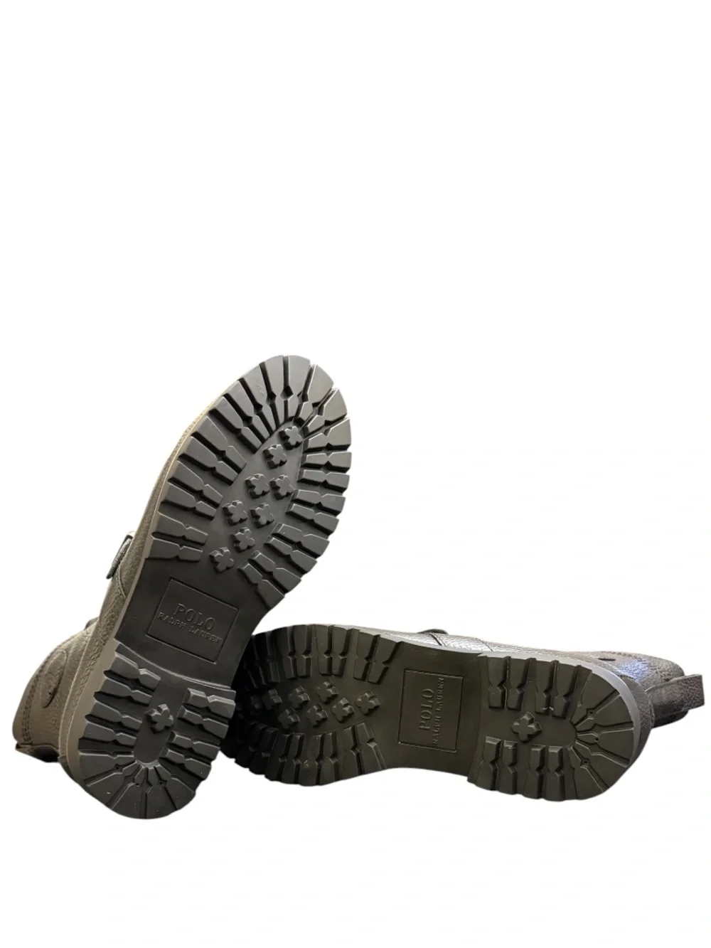 POLO RALPH LAUREN - BLACK ALL LEATHER TEXTURED “RANGER” BOOTS